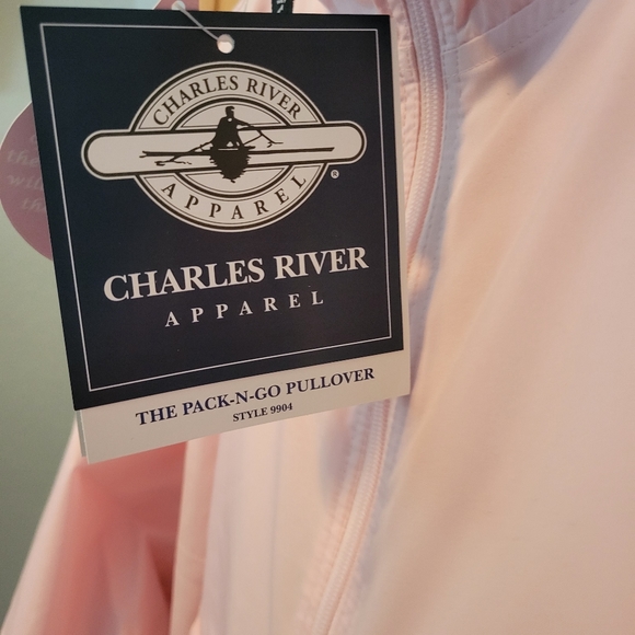 Lightweight Packable Light Pink Water Resistant Pullover Jacket- Charles River - Picture 3 of 4